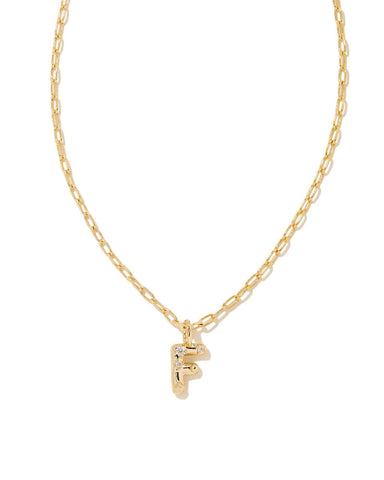 Crystal Letter Gold Short Pendant
Necklace in White Crystal