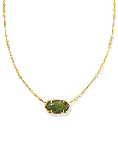 Kendra Scott Elisa
Bamboo Frame Short
Pendant Necklace Gold Sage Serpentine