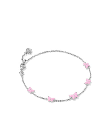 Lillia Butterfly Silver Enamel Delicate Chain Bracelet