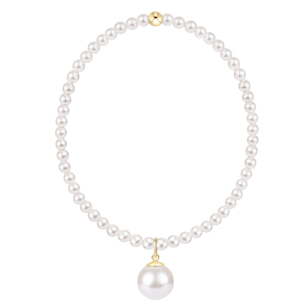 classic pearl 3mm bracelet - classic pearl 10mm charm(6.25)