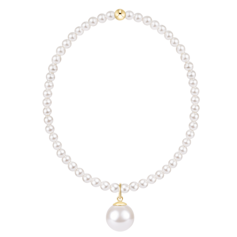 classic pearl 3mm bracelet - classic pearl 10mm charm(6.25)
