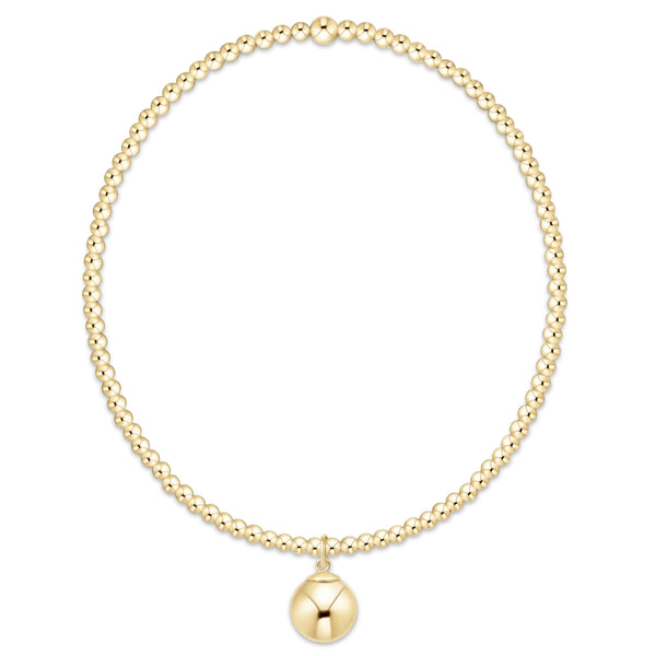 classic gold 2mm bracelet - classic gold 8mm charm(6.25)