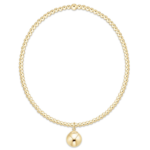 classic gold 2mm bracelet - classic gold 8mm charm(6.25)