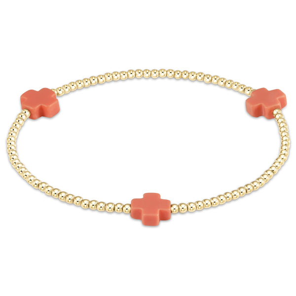 signature cross 2mm gold bracelet(6.25) s