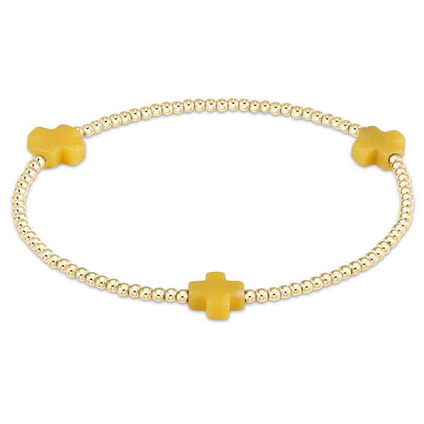 signature cross 2mm gold bracelet(6.25) s