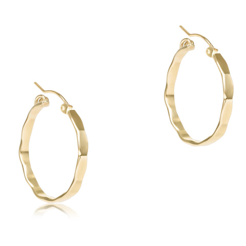 scalloped round gold 1.25" hoop - smooth