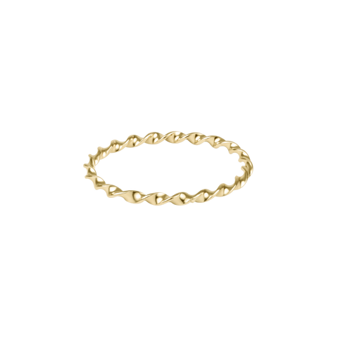 Classic Gold Twisted Thin Band Ring