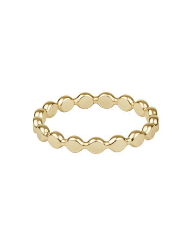 Classic Gold 2.5mm Beaded Disc Ring