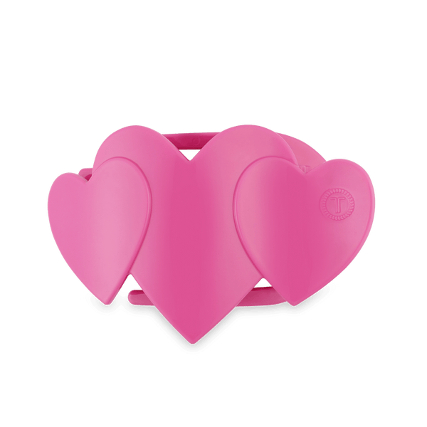 Pink Heart to Heart Medium Flat Hair Clip