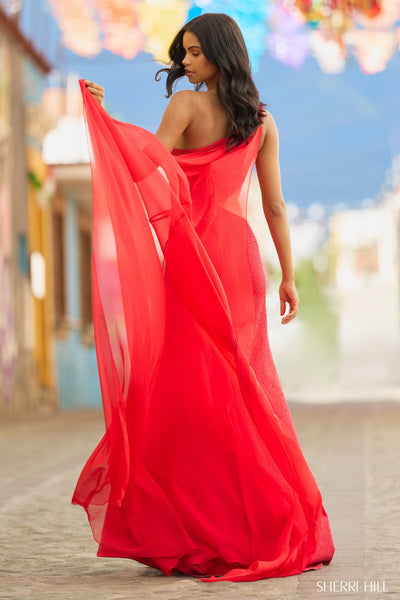 Sherri Hill 55318 black/silver & red