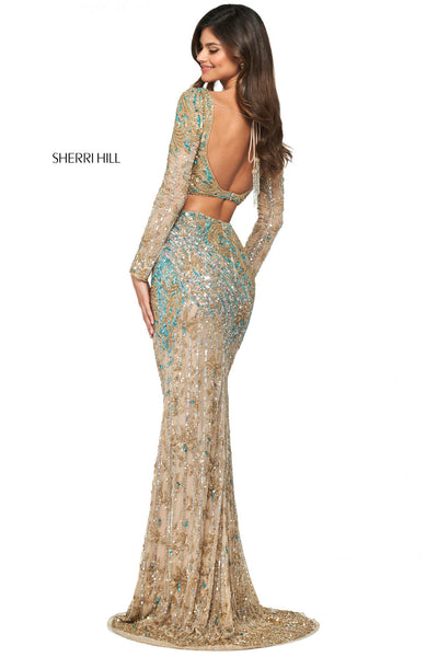 Sherri Hill 53916 gold/lite blue 0