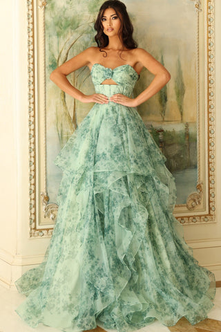 Jovani 49777 green print 0