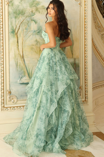 Jovani 49777 green print 0