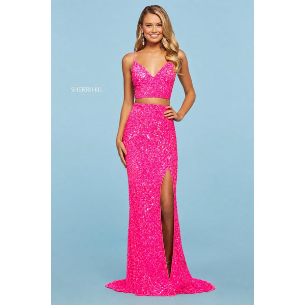 Sherri Hill 53448 neon pink 6