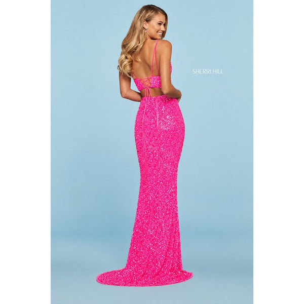 Sherri Hill 53448 neon pink 6