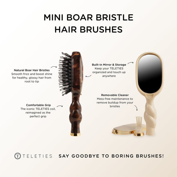 Mini Boar Bristle Hair Brush -