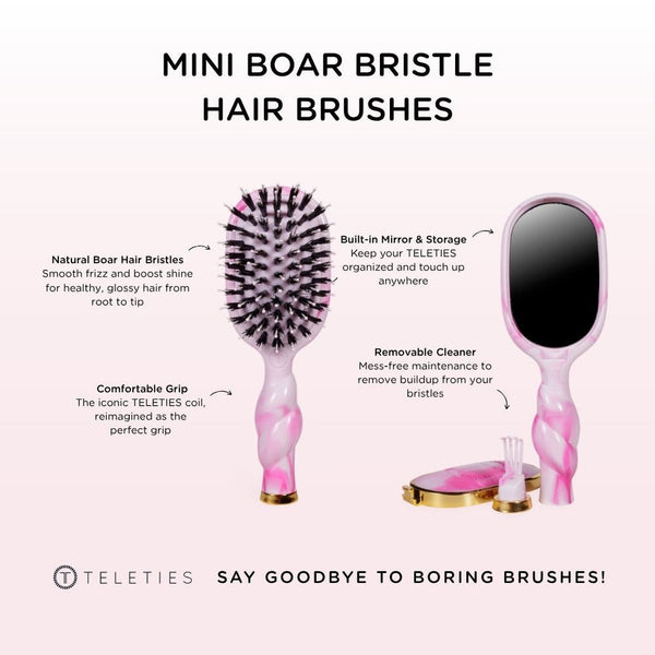 Mini Boar Bristle Hair Brush -