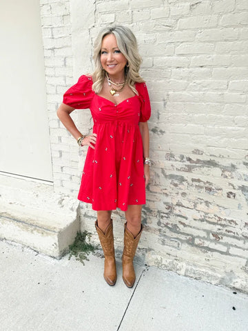 The Sideline Sweetheart Babydoll Mini Dress