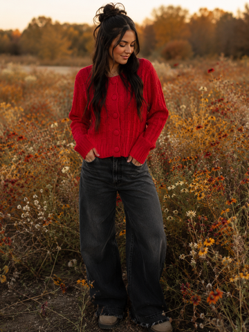🌟 The "Apple Orchard" Cable Cardigan