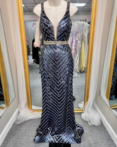 SALE!!! Ashley Hill Navy/Gold Dress
