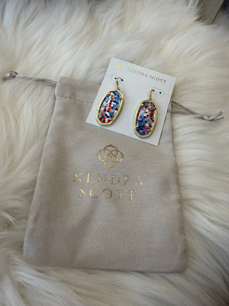 Kendra Scott Elle Red White and Blue Earrings