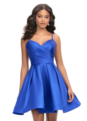 Semi-Formal Royal Blue Satin Dress