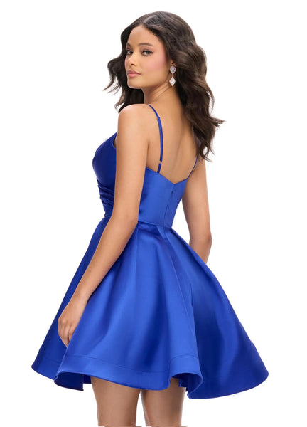 Semi-Formal Royal Blue Satin Dress