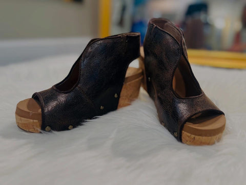 Expresso Crinkle Wedge Heel