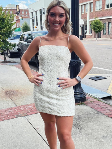 Semi-formal Ivory Pearl dress