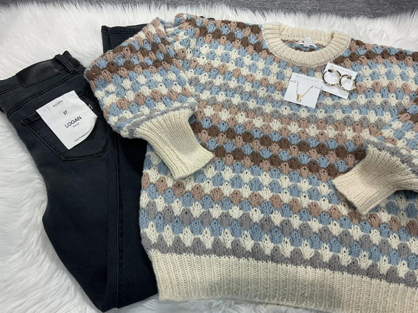Multi-Color Knitted Sweater
