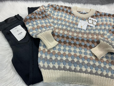 Multi-Color Knitted Sweater