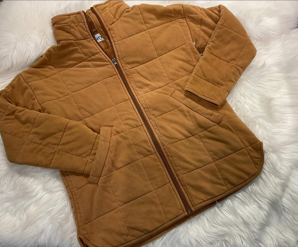 Camel Quilted Puffer Jacket