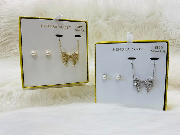 Kendra Scott Krista Bow Necklace/Earring Set