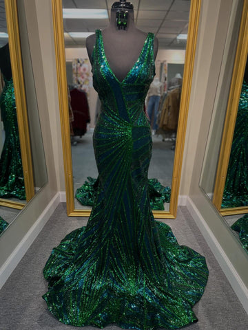 Emerald/Blue Prom Dress