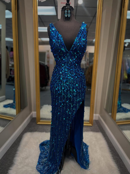 Peacock Beaded Prom Dress