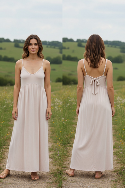 Tan Linen Serenade Dress