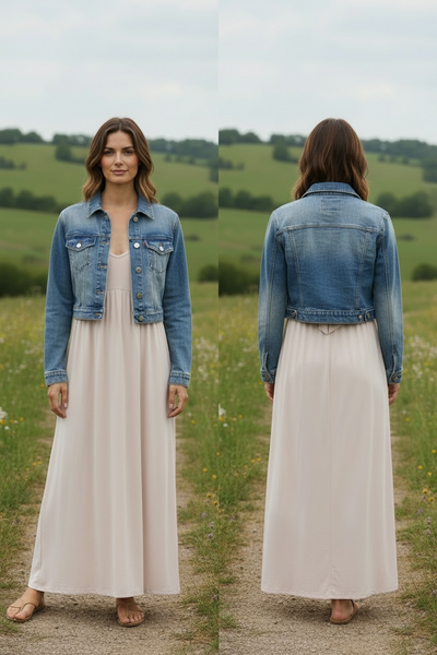 Denim crop jacket