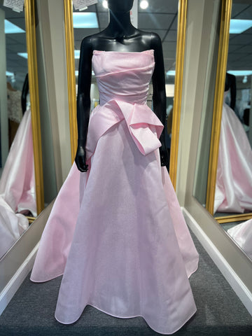 Ice Pink Strapless Full Prom Dress