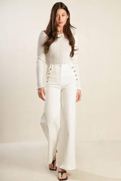 Marina High-Rise Wide-Leg Sailor Pant (Frank Lyman)