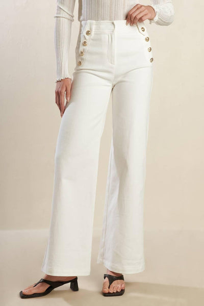 Marina High-Rise Wide-Leg Sailor Pant (Frank Lyman)