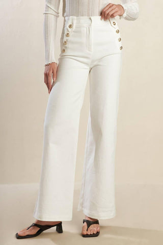 Marina High-Rise Wide-Leg Sailor Pant (Frank Lyman)