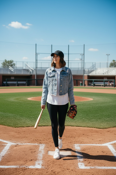 The "Home Run" Frayed Denim Crop Jacket