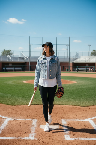 The "Home Run" Frayed Denim Crop Jacket