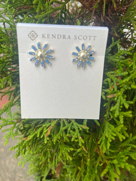 Madison Daisy Stud Earrings blue opal