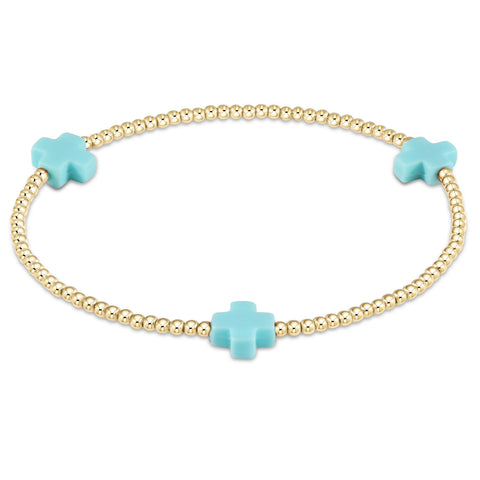 signature cross 2mm gold bracelet(6.25) s