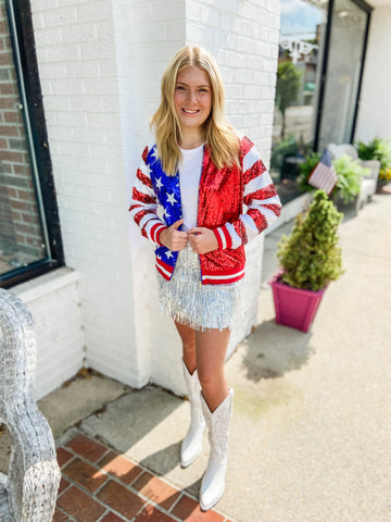 American flag sequenced jacket