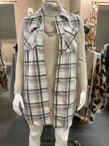 Long plaid vest