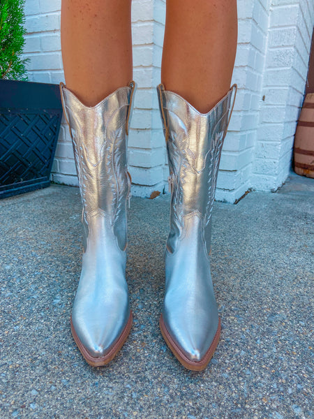 Silver Cowboy Boots