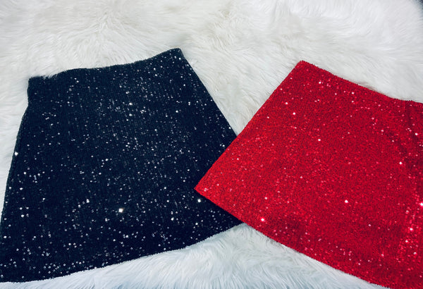 Red/ black sequins skirt