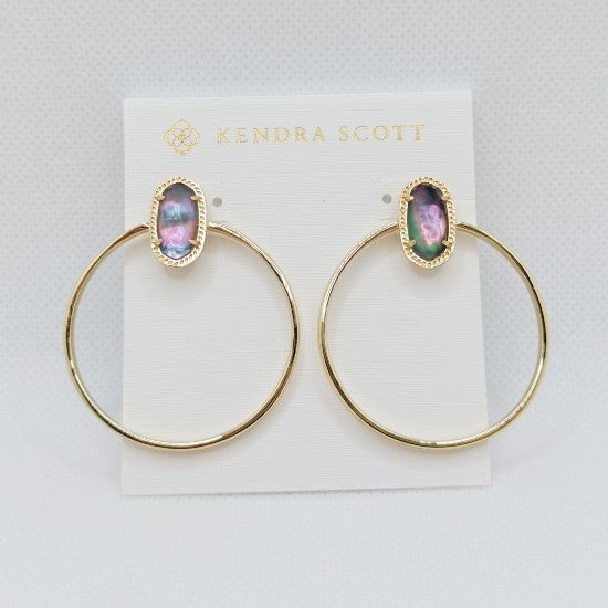 Kendra Scott Mayra Abalone Gold Plated Hoop Earring